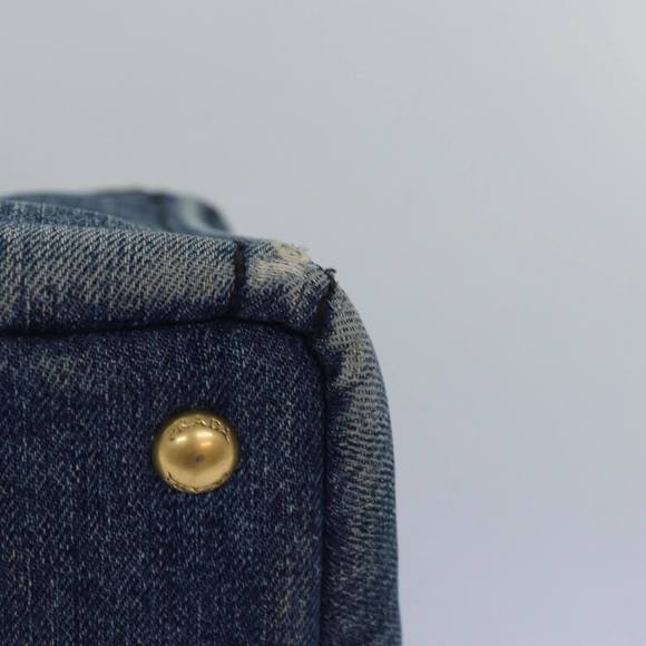 PRADA Canapa PM Hand Bag Denim Blue Auth yk13168 - Picture 15 of 16
